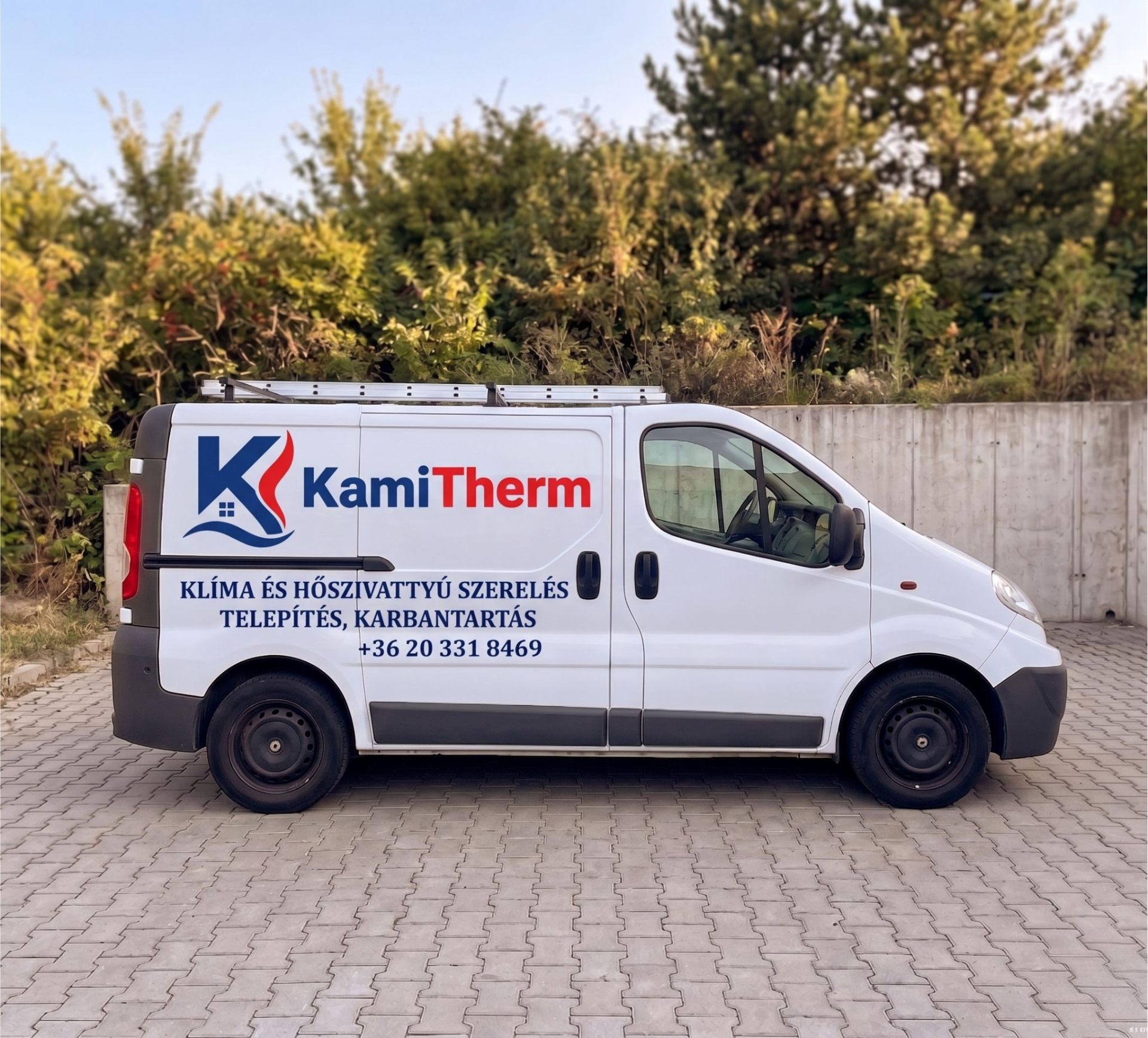 KamiTherm céges kisteherautó – klíma és hőszivattyú telepítés